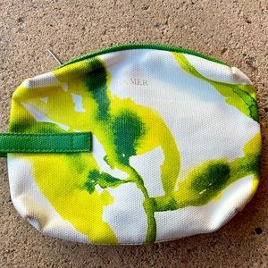 La Mer Leaf Printed Cosmetic Bag